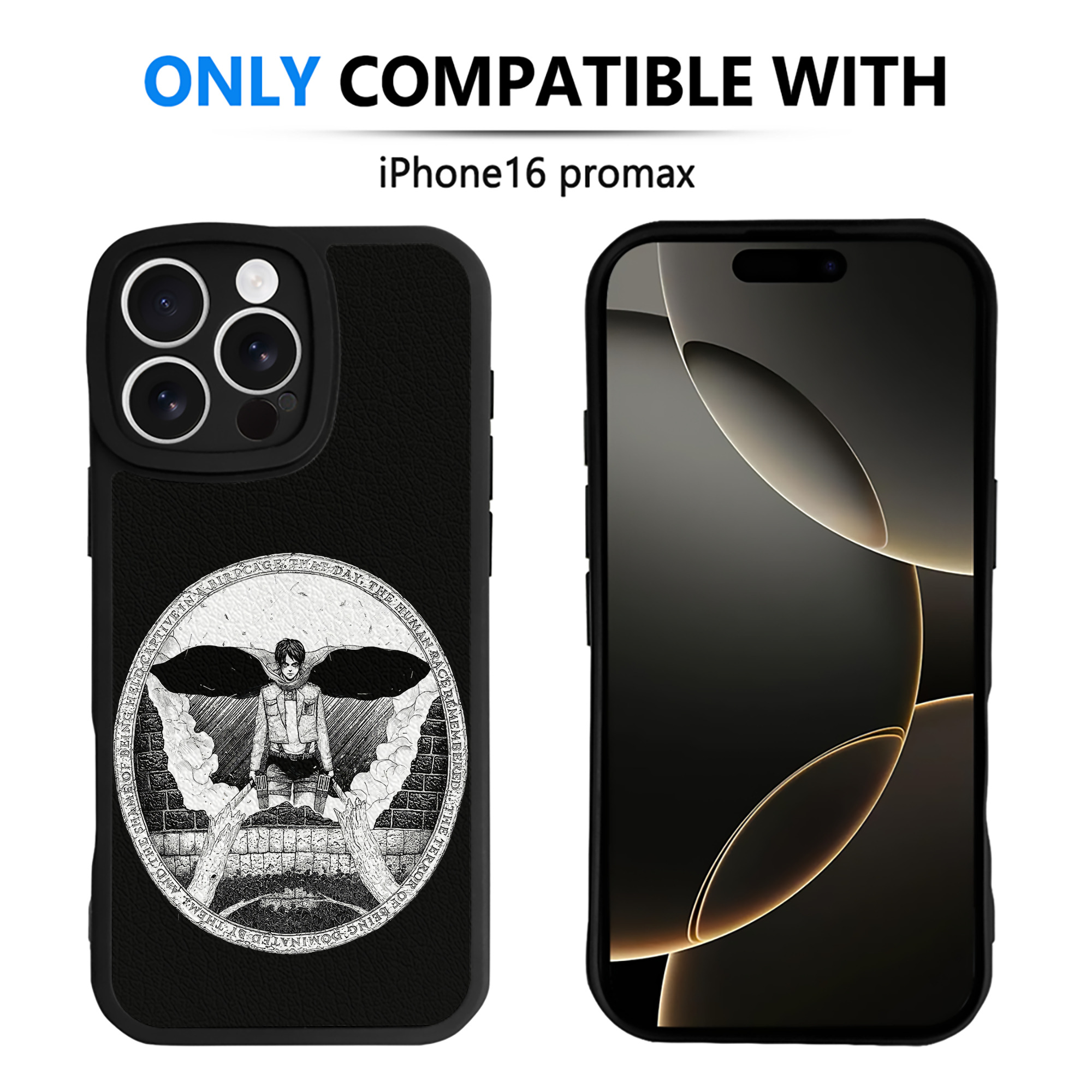 （画像用） 進撃の巨人 エレン･イェーガー Attack on Titan Eren Jäger 【iPhone 16シリーズ対応】シリコンスマホケース（レザー調） 材質：シリコン